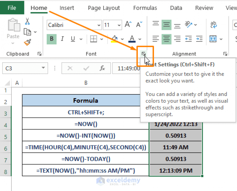 Excel Current Time Formula (7 Suitable Examples) ExcelDemy