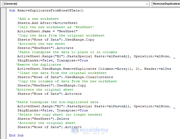 How to Use VBA to Remove Duplicates in Excel (6 Examples) ExcelDemy