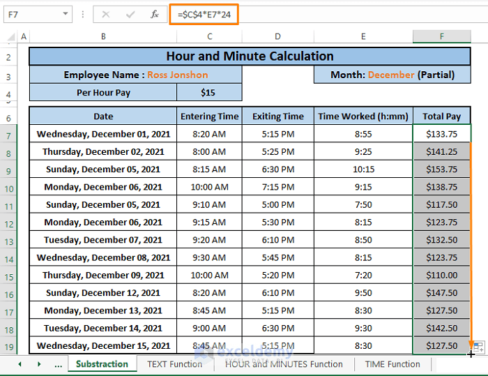 Calculate Hours And Minutes Worked In Excel Template Free Printable Box