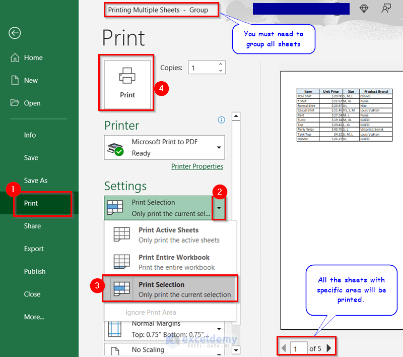 How to Print Multiple Sheets in Excel 6 Suitable Examples