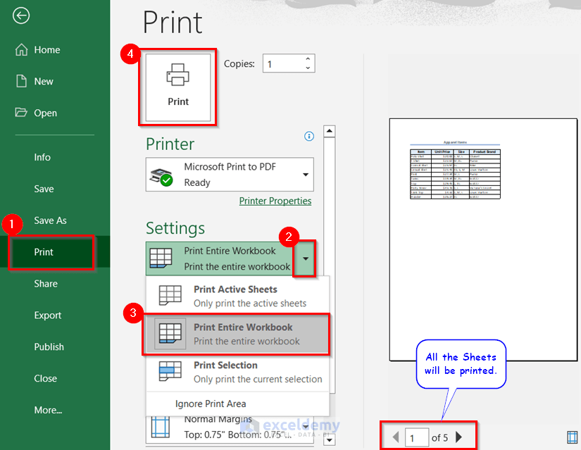 How to Print Multiple Sheets in Excel 6 Suitable Examples
