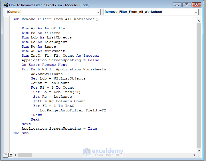 How to Remove Filter in Excel (5 Easy & Quick Ways) ExcelDemy