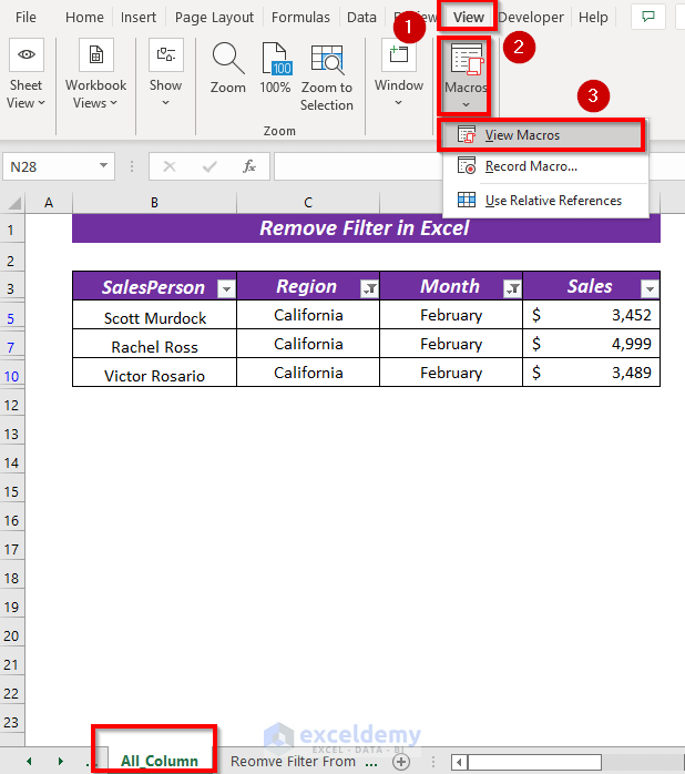 How to Remove Filter in Excel (5 Easy & Quick Ways) ExcelDemy