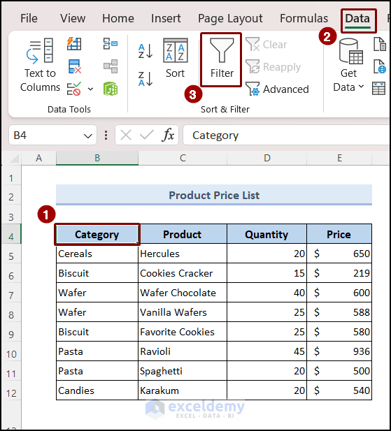 How to Add Filter in Excel (4 Simple Methods) ExcelDemy