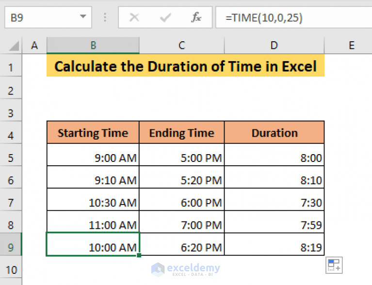 How to Calculate the Duration of Time in Excel (7 Methods) ExcelDemy
