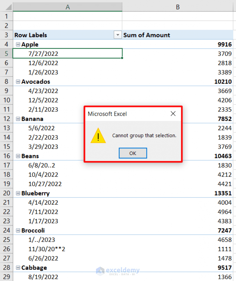 [Fix] Cannot Group Dates in Pivot Table 4 Possible Solutions ExcelDemy