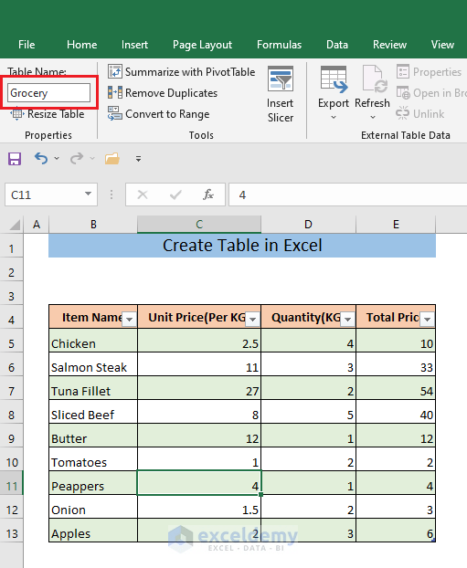 Create Table in Excel Using Shortcut (8 Methods) ExcelDemy