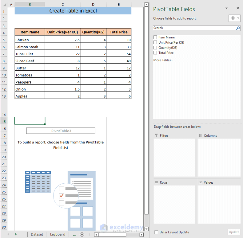 Create Table in Excel Using Shortcut (8 Methods) ExcelDemy