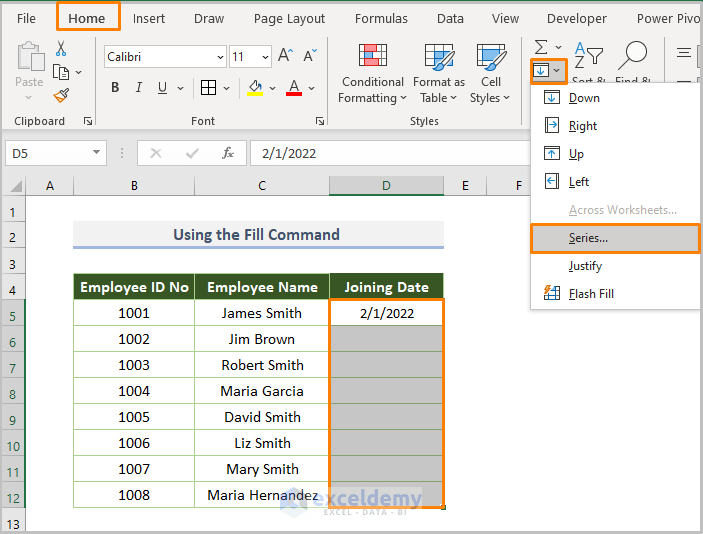 How to AutoFill from a List in Excel (8 Ways) ExcelDemy