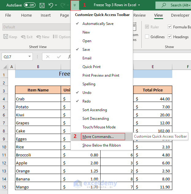 How to Freeze the Top 3 Rows in Excel (3 Methods) ExcelDemy