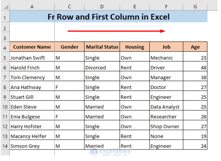 How to Freeze Top Row and First Column in Excel (5 Methods)