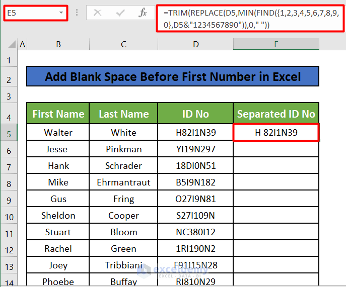 How to Add Blank Space Using Excel Formula (6 Methods) ExcelDemy