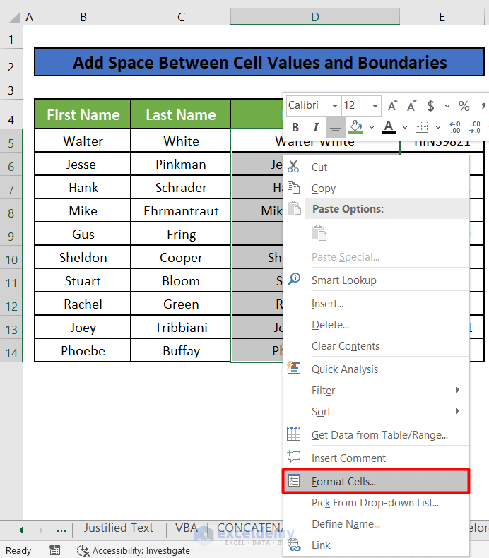 How to Add Blank Space in Excel Formula 6 Suitable Methods ExcelDemy