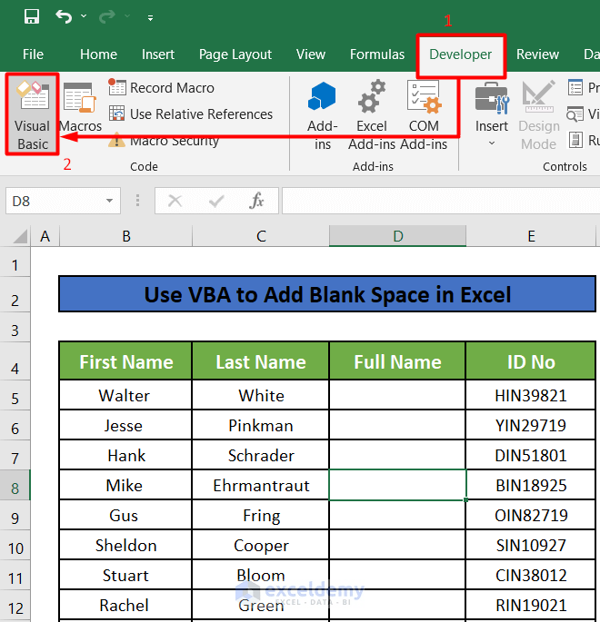 How To Add Space In Excel Table Printable Templates