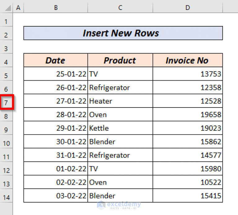 Shortcuts to Insert New Row in Excel (6 Quick Methods) ExcelDemy