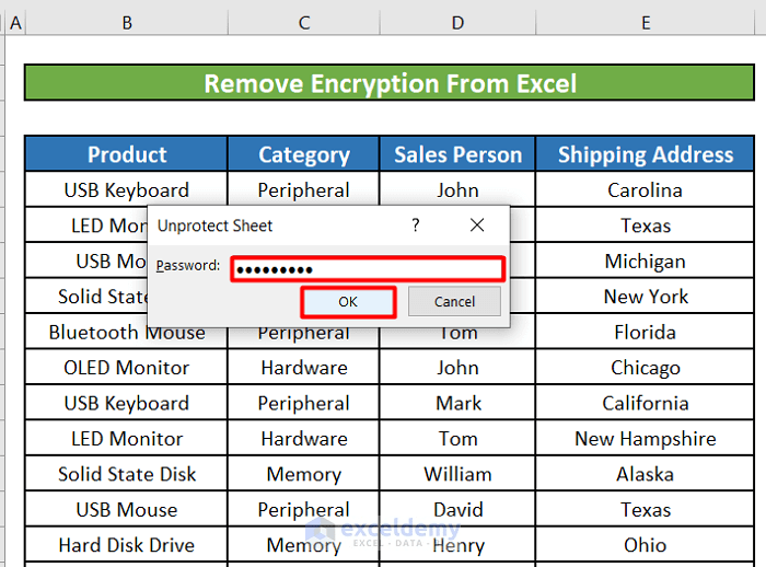 How to Remove Encryption from Excel (with Easy Steps) ExcelDemy