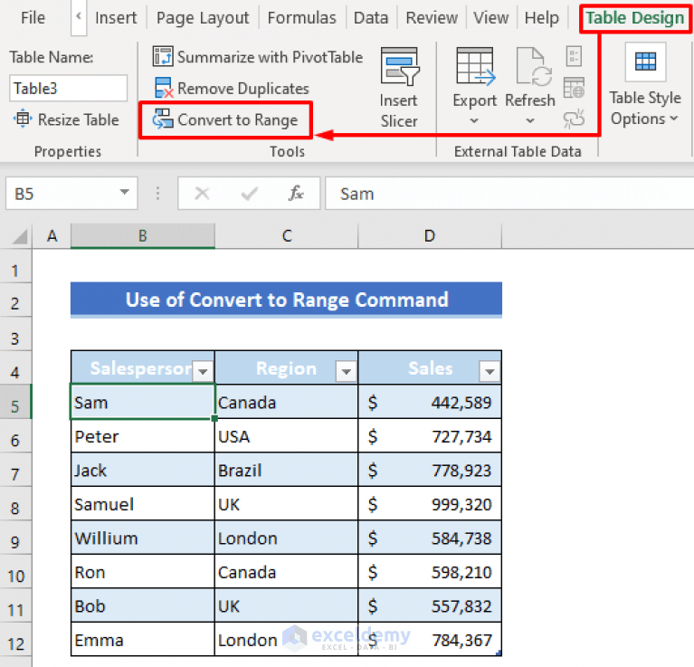 How to Remove Table Functionality in Excel (3 Methods) ExcelDemy