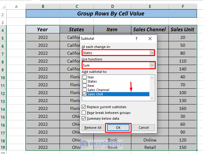 How to Group Rows by Cell Value in Excel (3 Simple Ways) ExcelDemy