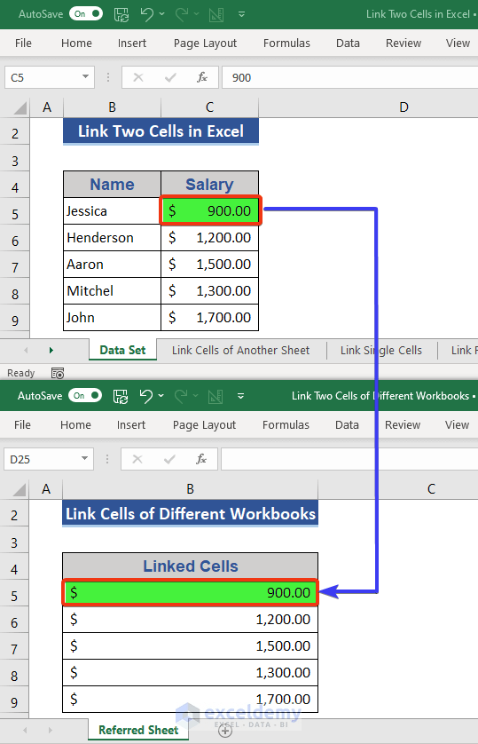 How to Link Two Cells in Excel (6 Methods) ExcelDemy