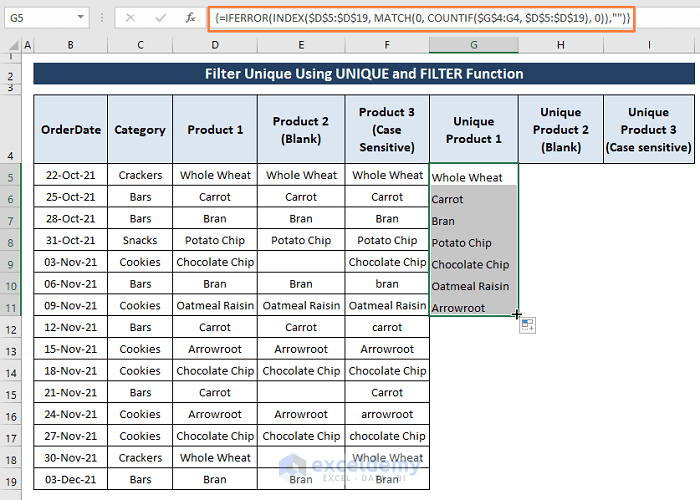 How to Filter Unique Values in Excel (8 Easy Ways) ExcelDemy