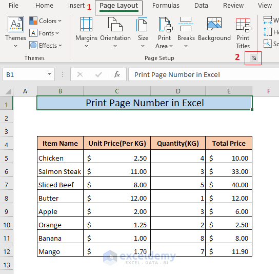 How to Print the Page Number in Excel 5 Methods ExcelDemy