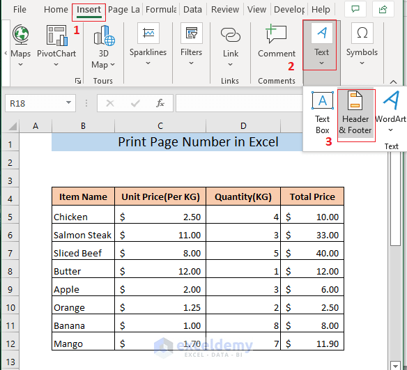 How to Print the Page Number in Excel 5 Methods ExcelDemy