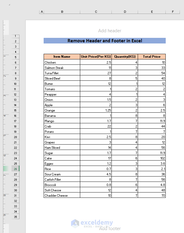 How to Remove Header and Footer in Excel (6 Methods) ExcelDemy