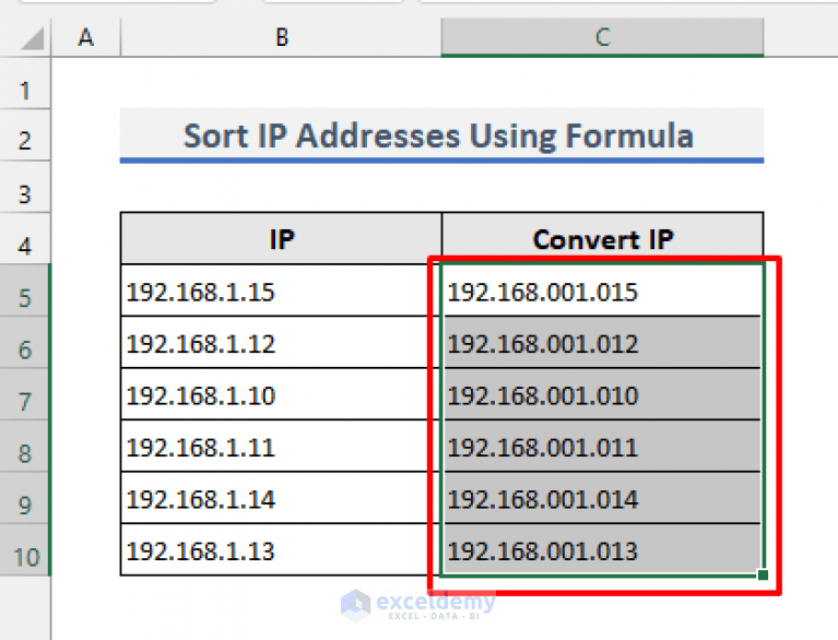How to Sort IP Address in Excel (6 Methods) ExcelDemy