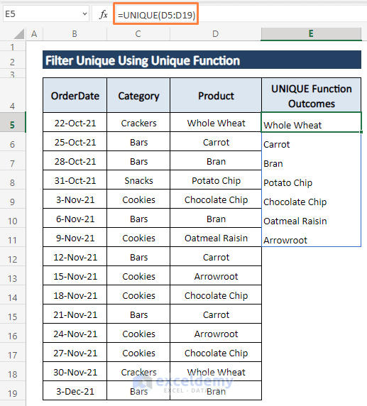 How to Filter Unique Values in Excel (8 Easy Ways) ExcelDemy