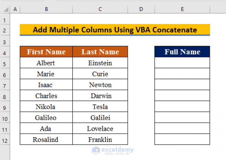 How to Use Concatenate in Excel VBA (4 Methods) ExcelDemy