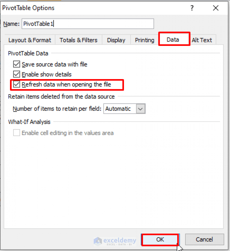 How to Auto Refresh Pivot Table in Excel (2 Methods) ExcelDemy