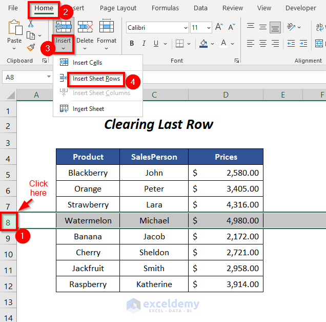 Cannot Insert Row in Excel (Quick 7 Fixes) ExcelDemy