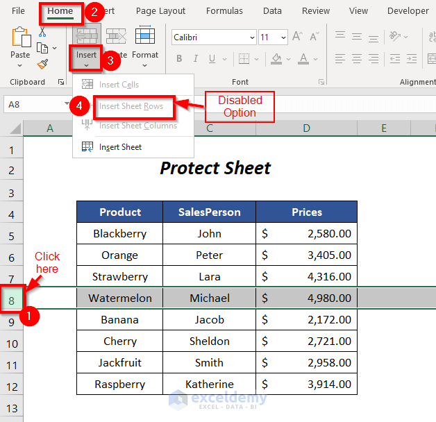Cannot Insert Row in Excel (Quick 7 Fixes) ExcelDemy