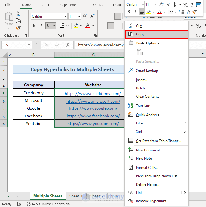 How to Copy Hyperlink in Excel (4 Easy Methods) ExcelDemy