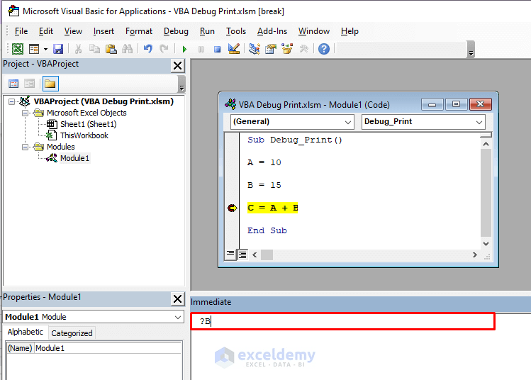 Excel VBA Debug Print How to Do It? ExcelDemy