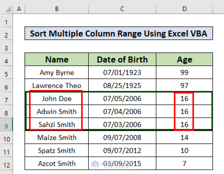 How to Sort Range Using VBA in Excel (6 Examples) ExcelDemy
