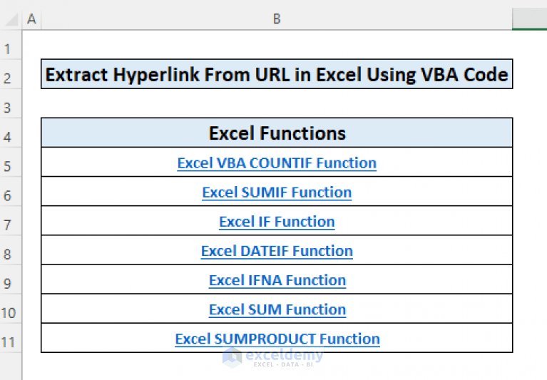 How to Extract Hyperlink from URL in Excel (3 Methods) ExcelDemy