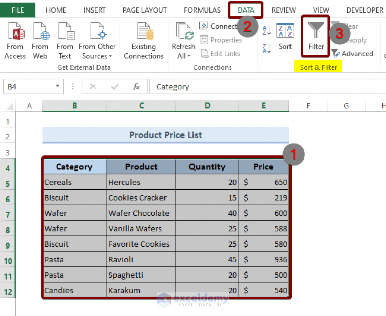 How to Add Filter in Excel (4 Methods) ExcelDemy
