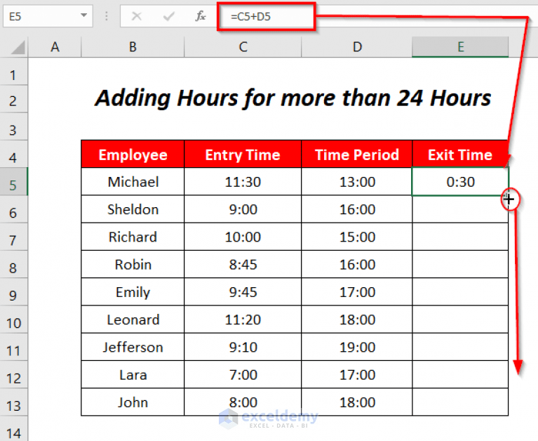 How to Add Hours to Time in Excel (8 Quick Ways) ExcelDemy