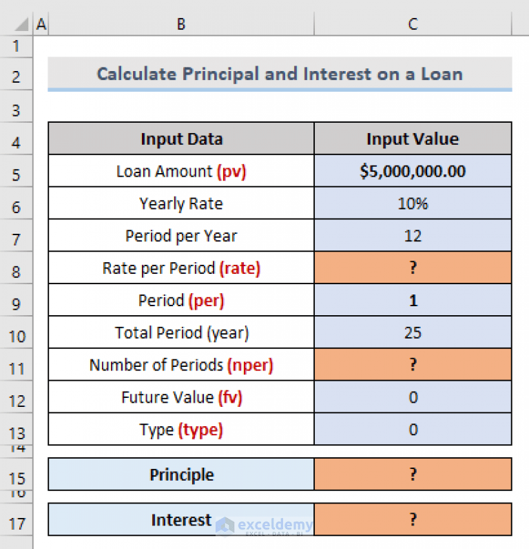 How to Calculate Principal and Interest on a Loan in Excel ExcelDemy