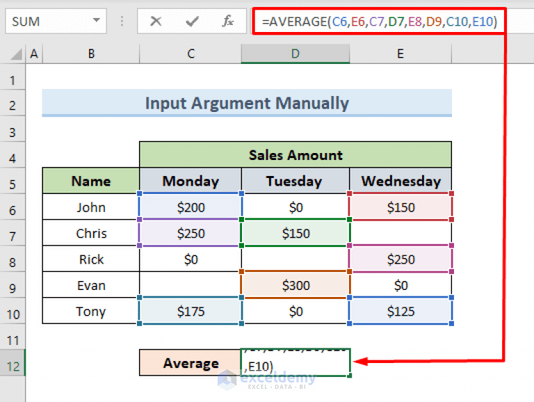 How to Exclude a Cell in Excel AVERAGE Formula (4 Methods)