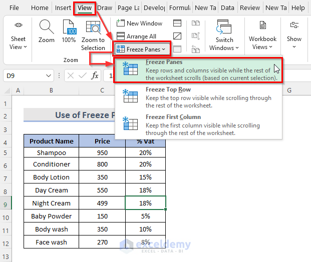 How to Freeze Multiple Panes in Excel (4 Criteria) ExcelDemy