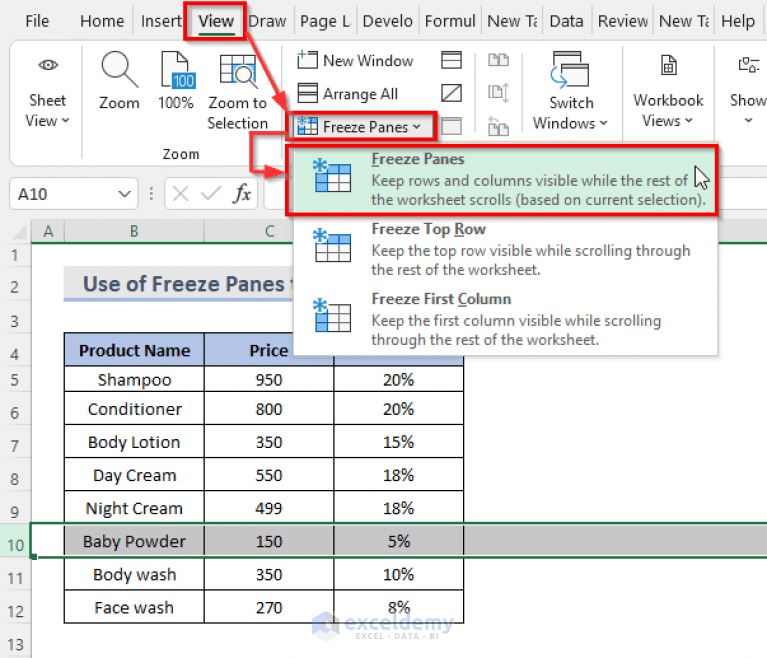 How to Freeze Multiple Panes in Excel (4 Criteria) ExcelDemy