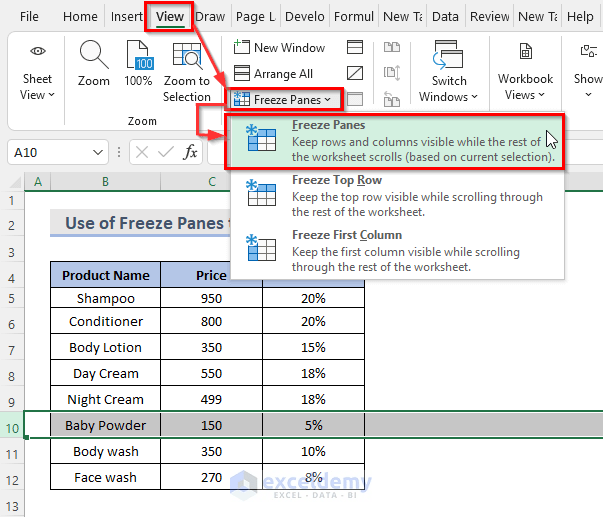 How to Freeze Multiple Panes in Excel (4 Criteria) ExcelDemy