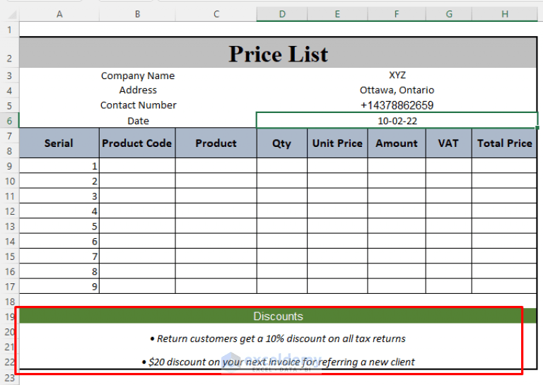How to Make a Price List in Excel (Step by Step Guidelines) ExcelDemy