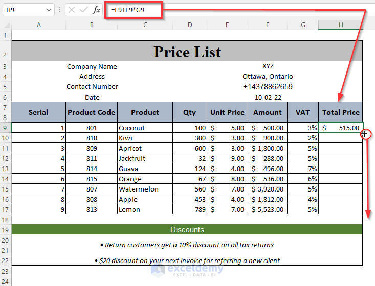 How to Make a Price List in Excel (Step by Step Guidelines) ExcelDemy