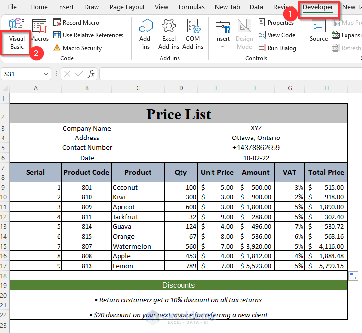 How to Make a Price List in Excel (Step by Step Guidelines) ExcelDemy