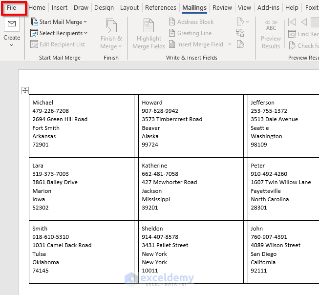 How to Print Address Labels in Excel (2 Quick Ways) ExcelDemy