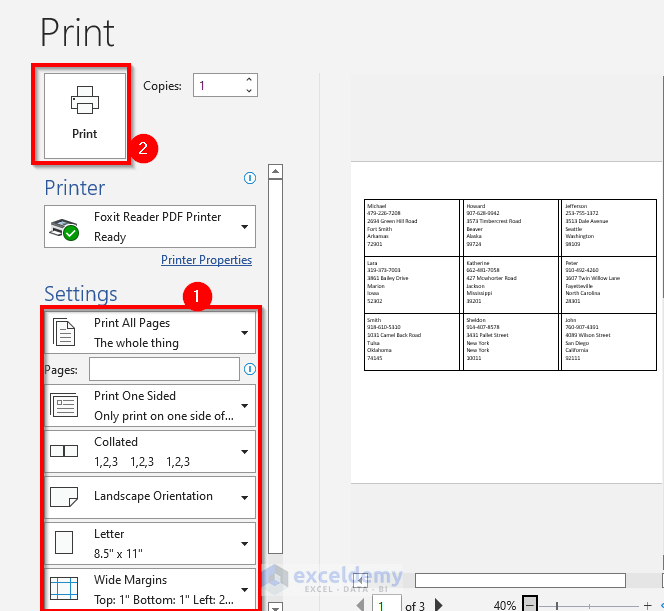 How to Print Address Labels in Excel (2 Quick Ways) ExcelDemy