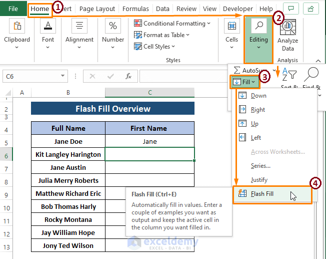 How to Fix If Flash Fill Not Recognizing a Pattern in Excel